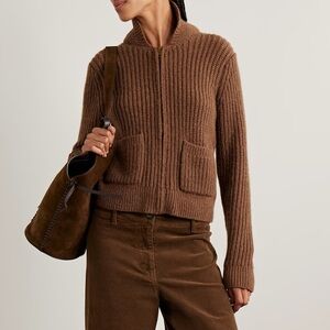 Nili Lotan Tessen ribbed knit wool cashmere blend cardigan